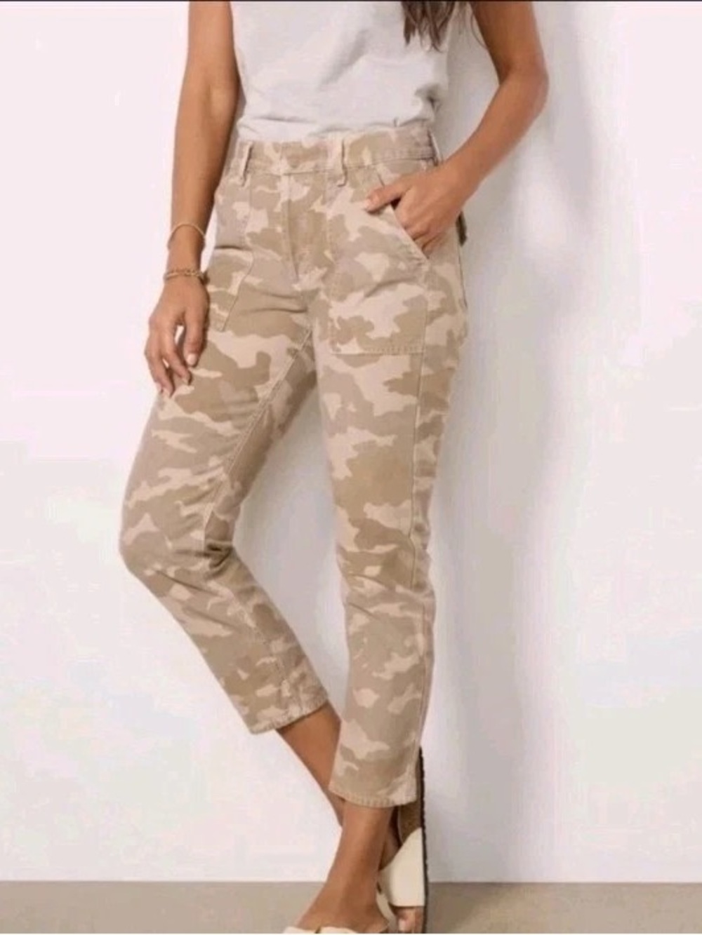Citizens Of Humanity Tan Camo Crop Utility Pants - Size 27